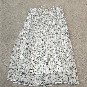 WD.NY White Maxi Skirt with Black Dots